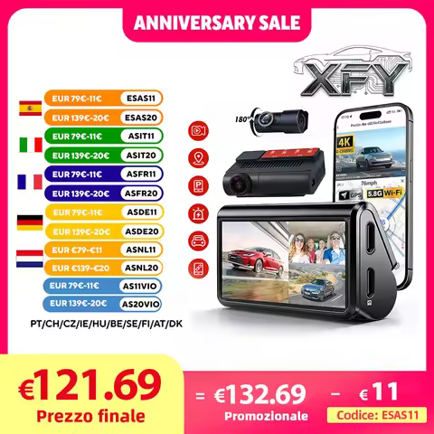 2026 New XFY Dashcam For Sony Y8 4K UHD 3"IPS Display Built-in GPS ADAS Dual-channel Car DVR Wi-Fi 2