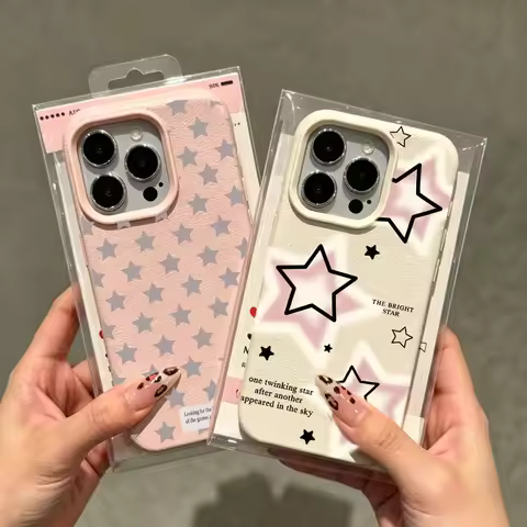 Korean Cute Y2k Star Lichee Pattern Phone Case For OPPO Reno 15 15F 13F 12F 11F 14 12 10 11 5 6 7 8 