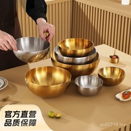 Stainless Steel Bowl Large Mix Cooking Bowl Value Golden Face Tableware Household Basin High Cold No