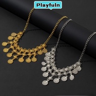 PLAYFULN Coin Necklace, Vintage Bohemian Style Tassel Necklace, Multipurpose Versatile Bohemian Neck