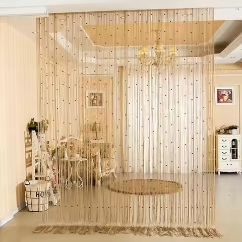 100*200cm Window Curtain Crystal Beaded String Door Curtain Shiny Tassel Flash Line Curtain Valance