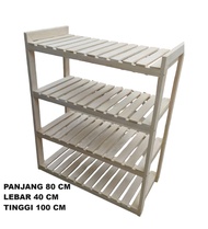 Meja Rak Kompor Dispenser Magic Com Rak Kayu 4 Susun Serbaguna