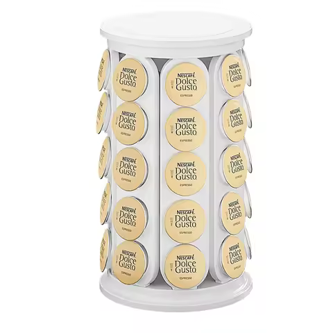 K Cups Pods Carousel Holder 360° Rotating K Cup Storage Organizer Stand Compatible with 40 Keurig Kc