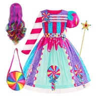 Children Halloween Candy Dress Up Princess Dress Christmas Girl Dance Dress Stage Catwalk Dress 10.1