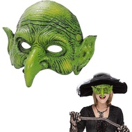 Halloween Witch Mask Green Masquerade Scary Goblin Half Face Masks for Halloween Carnival Party Cosp