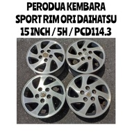 Sport Rim 15 Inch For Perodua Kembara Sport Rim / Aluminium Rim / Alloy Wheel Rim ( Ori Daihatsu Japan )