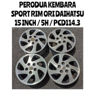 Sport Rim 15 Inch For Perodua Kembara Sport Rim / Aluminium Rim / Alloy Wheel Rim ( Ori Daihatsu Jap