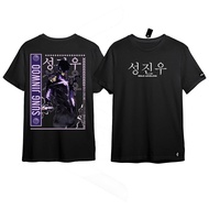 T-shirt Kaos Cotton Print DTF Kaos Urban Anime Shirt Solo Leveling Igris Logo