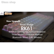 ❍☂Royal Kludge RK61 Mechanical Gaming Keyboard Bluetooth Wired Dual Mode 61 Keys Ergonomic 60% RGB G