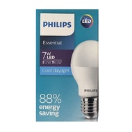 หลอด LED ฟิลิปส์ Philips Essential LED Bulb 7W เอสเซนเชียล รุ่นประหยัด แสง DAYLIGHT 6500K แสง WARM 3000K