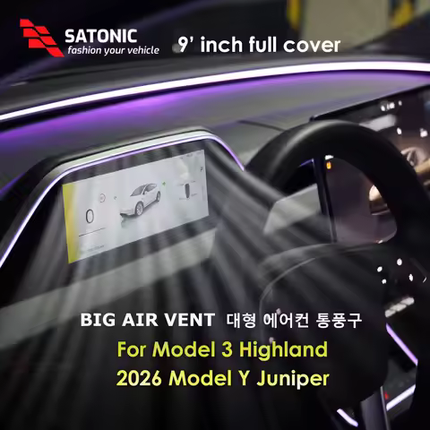 SATONIC 9" Multi-Function Dashboard Display for Tesla Model 3 Highland 2026 Model Y Juniper Support 