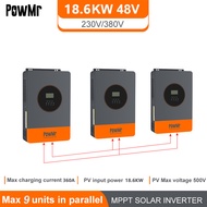 PowMr 6.2KW อินเวอร์เตอร์พลังงานแสงอาทิตย์แบบไฮบริด MPPT 120A 500Vdc PV อินพุต 220VAC 48V พร้อมฟังก์