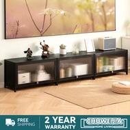 CHUWEIJIA TV Cabinet Simple Bamboo Living Room TV Cabinet Console Teal 160cm Retractable Model Stora