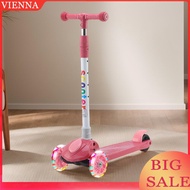 Kick Scooter Light-Up Wheels 3 Wheel Scooter Adjustable Height Kids Push Scooter Lean To Steer for K