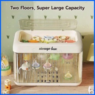 ☋ ✴ ✿ SIV Foldable Plastic Dish Drainer Cabinet Aesthetic Dish Storage Dryer Cabinet With Cover For