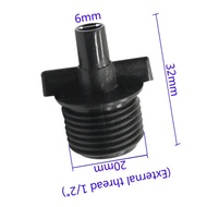 Combo of 10 external threads 21 to 6mm connector (6mm hole), attach 6mm tail irrigation nozzle