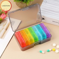 LadyHome Weekly Portable Travel Pill Cases Box 7 Days Organizer 14 Grids Pills Container Storage Tablets Drug Vitamins Medicine Fish Oils sg