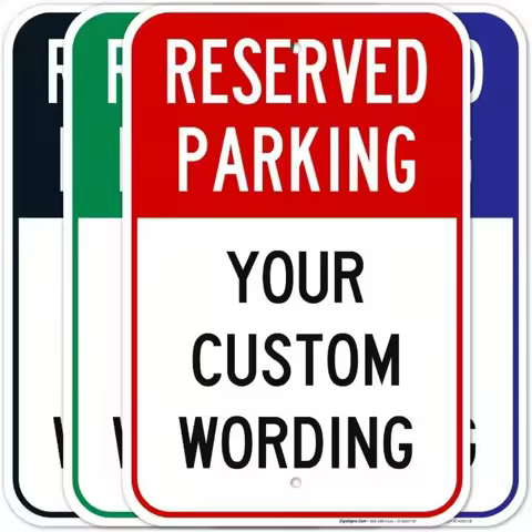 Custom Reserved Parking Sign - Rust-Free .Aluminum, Fade-Resistant Finish, Durable Outdoor Use.