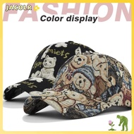 JACOLR -Teens Caps, Bear Print Little Bear Print Cute Bear Baseball Cap, Colorful Cartoon Cotton Duc