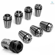 (topshowm1)7PCS ER11 1-7mm Spring Collets Set with 5mm Motor Shaft Holder Extension Rod for Engravin