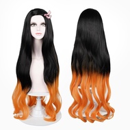 Nezuko Cosplay Wig for Anime Black Orange Wig, Women Long Halloween Character Costume Wigs Cosplay C