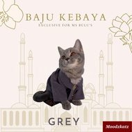 [Ready Stock Raya 2023] Baju Raya ,  Baju Kebaya Kucing  + Kain Batik (Grey)