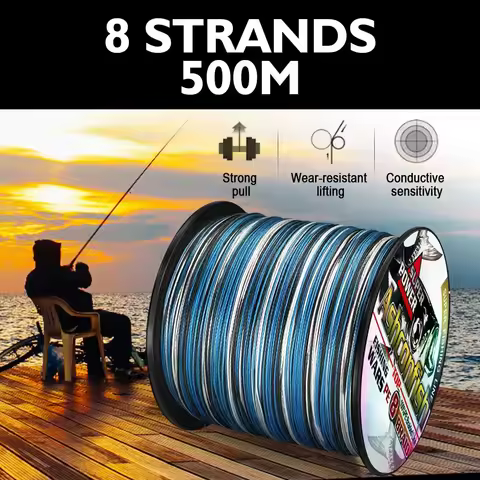 Ashconfish 8 Wire Multifilament Pe Line 500M 8 Strands Braided Fishing Line 6-300LB Carp Fishing Acc