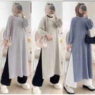 TANIA LONG TUNIC KNIT HORNET PREMIUM THICK RUBBER SLEEVES SIDE SHAPE / CHEMISTRY LONG HORNET TUNIC