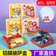 ♞,♘Aluminized Pizza Box 6/7/8/9 Inch Portable Pizza Takeaway Baking Disposable Packaging Box For Com