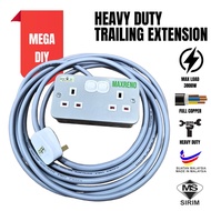[SIRIM] Heavy Duty Extension Metal Clad Extension Trailing Socket Extension Wire 1 Gang 2 Gang Socke