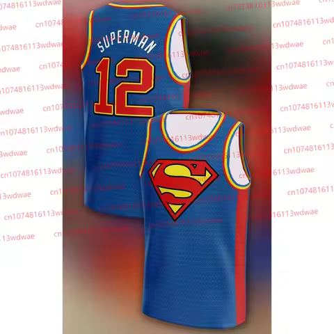 Superhero Short Sleeved Basketball Vest Universal Superman Basketball jersey Cartoon Quick Dry T-Shi