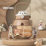 860ml Cutie Bottle Straw Little Bear Big Belly Cup Botol Air Kanak-Kanak