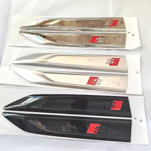 For Audi Sline Logo A3 A4 B8 8P 8V A6 C7 A5 Q5 B7 B6 B9 A7 SLINE Q3 Q7 Car Logo Fender Leaf Plate Si