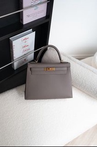 Hermes Kelly 28 Gris Asphalte Epsom Gold Hardware