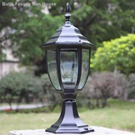 ☾№♦Tiang pagar lampu halaman retro lampu kepala tiang dinding luar lampu kepala lampu dinding kalis air Lampu depan vila