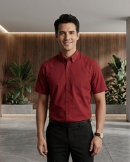 Durban Mens Premium Short Sleeve Shirt | High-End Minimalist Office Wear | Smart Casual Regular Fit