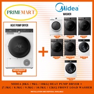 MIDEA BUNDLE WASH CUM DRY! WASHER [7.5KG / 8.5KG / 9.5KG / 10.5KG / 12KG] + DRYER [8KG / 9KG / 10KG]