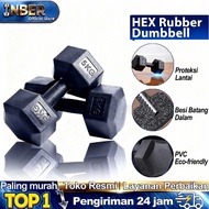 INBER 2KG 3KG 5KG 7.5KG 10KG HEX Rubber Dumbbell Gym Anti-slip Iron Dumbbell Mini Barbell Dumbbell