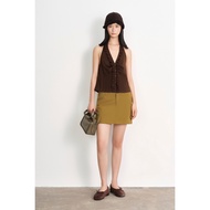 LIBÉ WORKSHOP - Olive green khaki above-the-knee skirt 7525 Cargo Mini Skirt