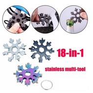 MH8018IN1 PORTABLE MULTI SNOWFLAKE SHAPE WRENCH SAKER 18IN1 MULTI TOOL POCKET WRENCH SAKER TOOL SNOW