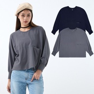 [ERSS] Women's Thin Long-Sleeved Long-Sleeved T-shirt Long-Sleeved Top All-Match Top Front Pocket Le