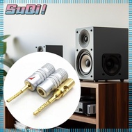 SUQI Nakamichi Banana Plug, Gold Plated for Speaker Wire Musical Sound Banana Plug, Banana Connectors Plugs Jack  Speakers Amplifier Audio Jack Connectors