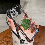 Suitable For Honor X7C X7A X7B New phone case pomelo leaves shockproof soft shell hanging rope prote