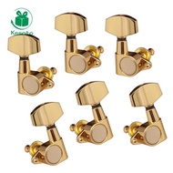 [Kesoto] Metal 3L3R Tuning Pegs Button Key Tuner for Acoustic Folk Guitar Replacement handle 3R3L