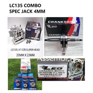 COMBO LEO LC135 4S SPEC JET ROD 4MM CRANKSHAFT+ SUPER HEAD 20/23MM+CERAMIC BLOCK RACING 63MM+ENGINE BEARING SKF SET