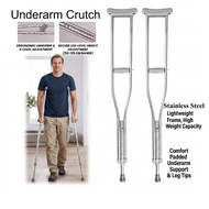 Ultra-Light Weight Underarm Cane/ Tongkat Ketiak Shoulder Crutches/ Adjustable Height Tongkat/ Topan