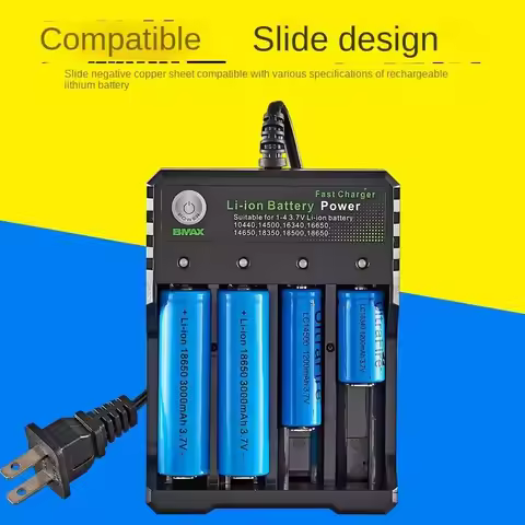 18650 Li-ion Battery Charger 4 Slots AC 110V 220V EU/US Dual For 18500 Charging 3.7V 4.2V Rechargeab