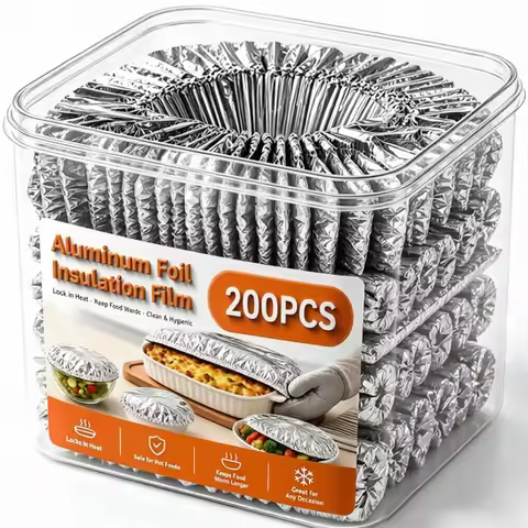 200/10pcs Disposable Foil Film Food Cover Aluminum Foil Insulation Kitchen Insulation Lid Fresh-keep