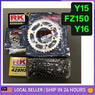 Y15ZR Y15 Y16ZR Y16 FZ150 FZ 150 428 RK JAPAN CHAIN RANTAI SPROCKET SPOCKET FRONT REAR COMPLETE FULL