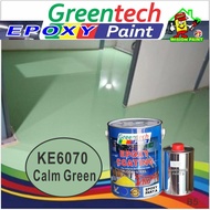 KE6070 CALM GREEN ( GREENTECH PAINT ) Cat Lantai ( 5L or 1L )( EPOXY Paint + Hardener ) EPOXY FLOOR / WATERPROOF